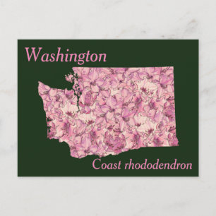 Washington Staat Blume Collage Map Postkarte