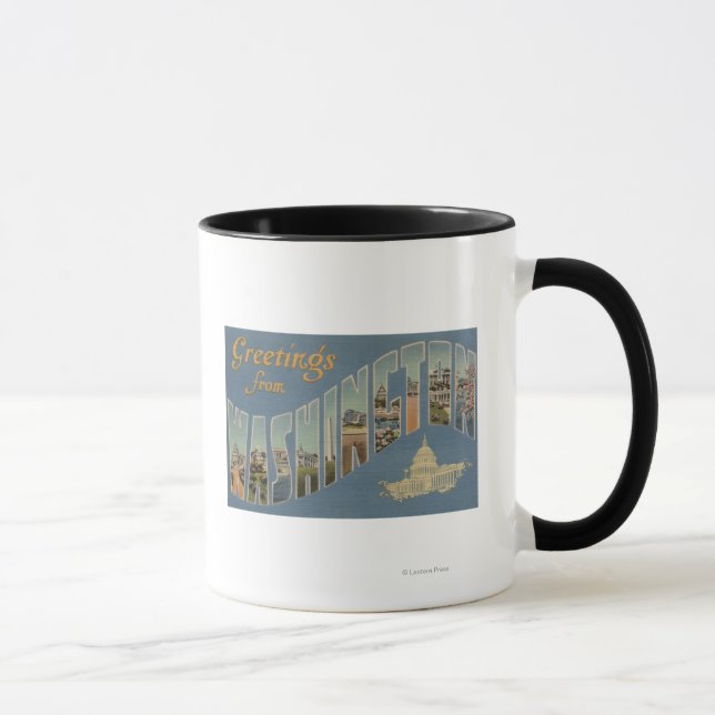 Washington (Staat) - Große Briefmarkenszenen Tasse (Rechts)