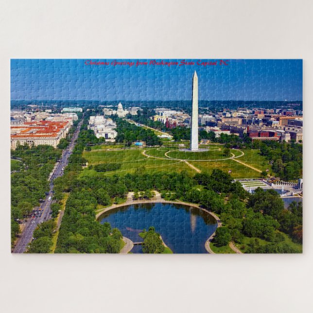 Washington Staat Hauptstadt DC. Weihnachtsgrüße Puzzle (Horizontal)