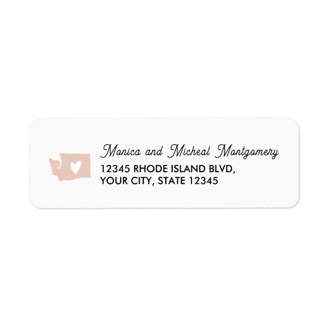 WASHINGTON Staat Karte mit Herz - JEDE FARBE (Vorne)