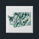 Washington Staat Map Illustration Button<br><div class="desc">Karo aus dieser phantastischen illustrierten Washington Staat Karte! Karo in meinem Shop für mehr passende Produkte und andere Designs!</div>