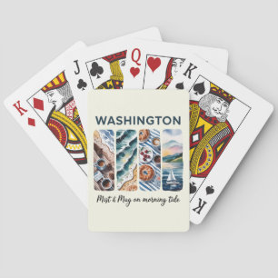 Washington Staat - Misty & Tasse am Morgen Spielkarten