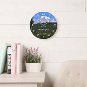 Washington Staat Mount Rainier Foto Große Wanduhr