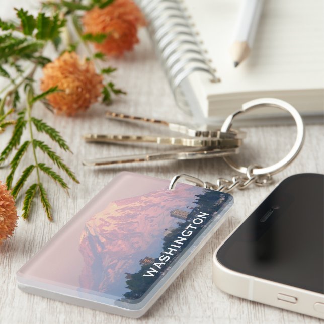 Washington Staat Mount Rainier Foto Schlüsselanhänger (Vorderseite rechts)