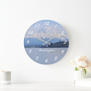 Washington Staat Mount Rainier und Puget Sound Große Wanduhr