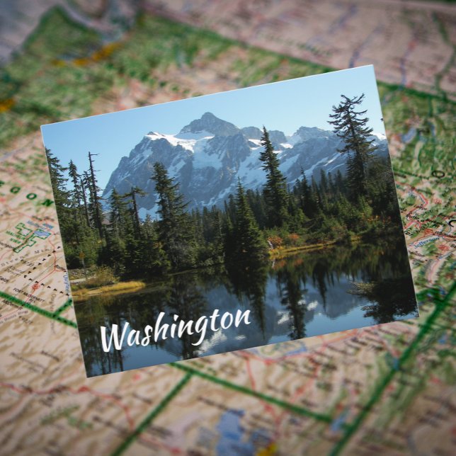 Washington Staat Mount Shuksan Travel Postkarte (In Situ Map)