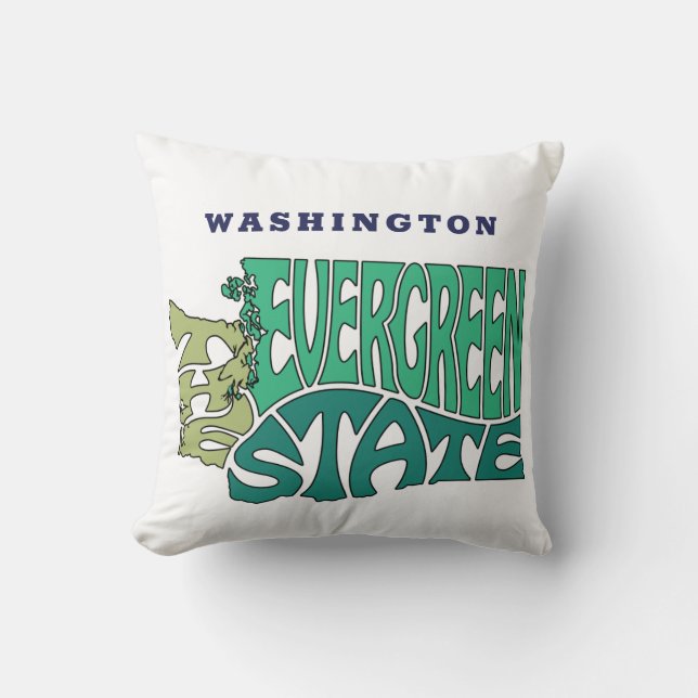 Washington Staat Nickname Word Art Kissen (Vorderseite)