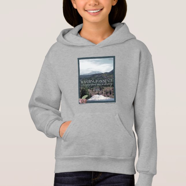 Washington Staat Poster Art Hoodie (Vorderseite)