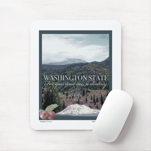 Washington Staat Poster Art Mousepad (Mit Mouse)