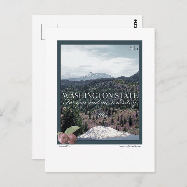 Washington Staat Poster Art Postkarte (Vorne/Hinten)