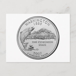 Washington Staat Quarter Image Postkarte