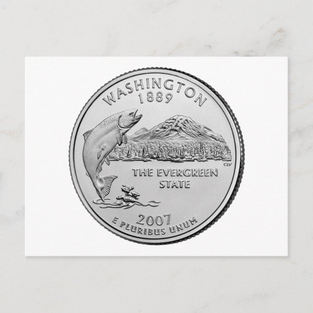 Washington Staat Quarter Image Postkarte (Vorderseite)