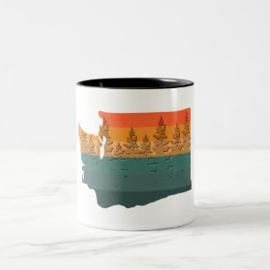 Washington Staat Tree Silhouette Zweifarbige Tasse