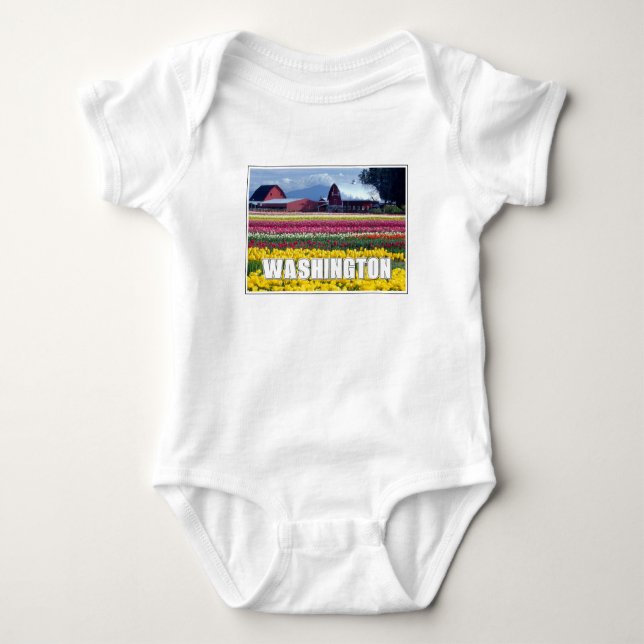 Washington Staat | Tulip Field Baby Strampler (Vorderseite)