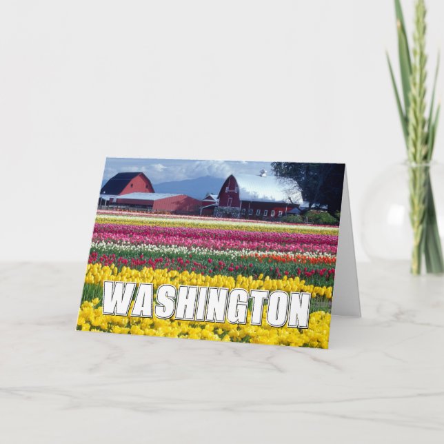 Washington Staat | Tulip Field | Happy Birthday Karte (Vorderseite)