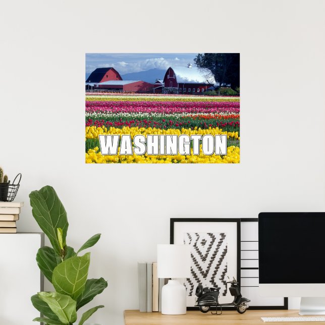 Washington Staat | Tulip Field Poster (Heimbüro)