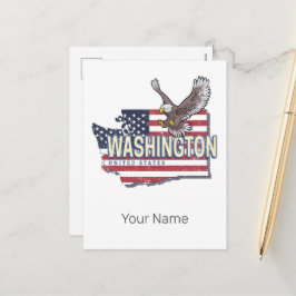 Washington Staat United Staaten Map USA Souvenir Feiertagspostkarte