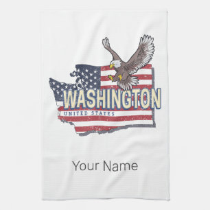 Washington Staat United Staaten Map USA Souvenir Geschirrtuch