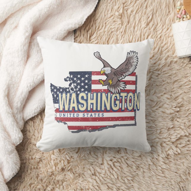 Washington Staat United Staaten Map USA Souvenir Kissen (Decke)