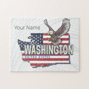 Washington Staat United Staaten Map USA Souvenir Puzzle