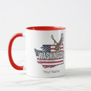 Washington Staat United Staaten Map USA Souvenir Tasse