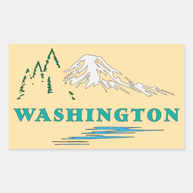 Washington Staat USA Rechteckiger Aufkleber (Vorderseite)