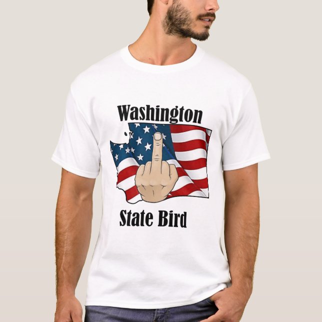 Washington Staat Vogel T - Shirt Mittelfinger (Vorderseite)