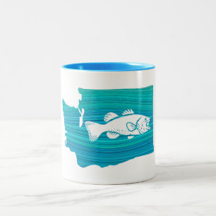 Washington Staat Wave Fishing Zweifarbige Tasse