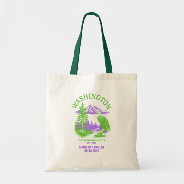 Washington Staat Wedding Welcome Bag, Staat Liebe Tragetasche (Vorne)
