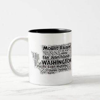 Washington-Staats-Wort-Wolke Zweifarbige Tasse