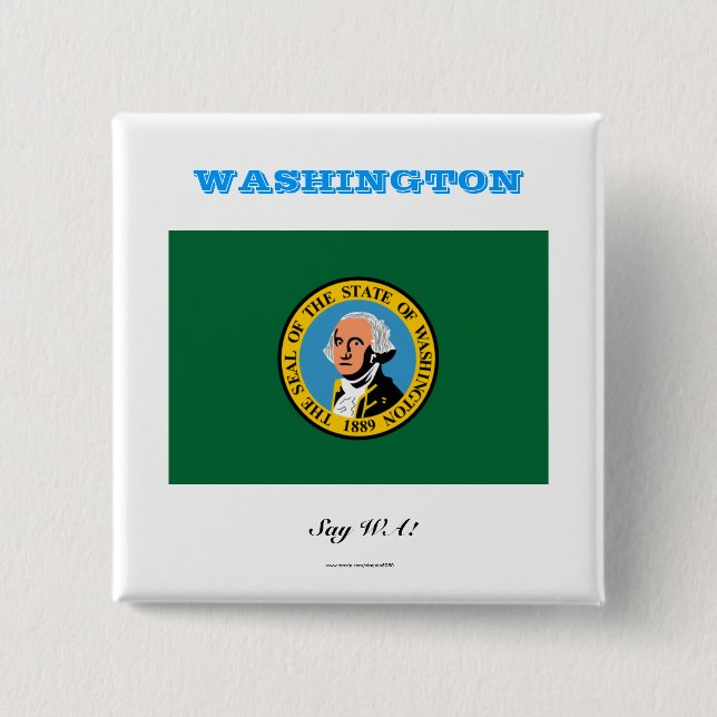 WASHINGTON-Staatsflagge Button (Vorderseite)