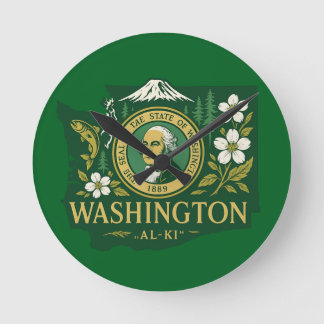 Washington Staatsstolz Runde Wanduhr