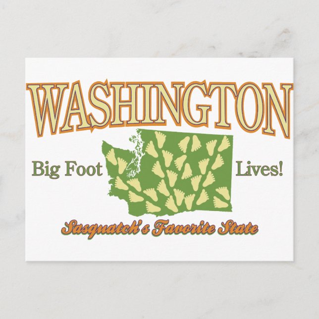 Washington State - Bigfoot lebt! Postkarte (Vorderseite)