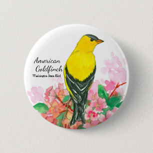 Washington State Bird American Goldfinch Button