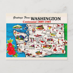 Washington State Centennial-Postkarte Postkarte