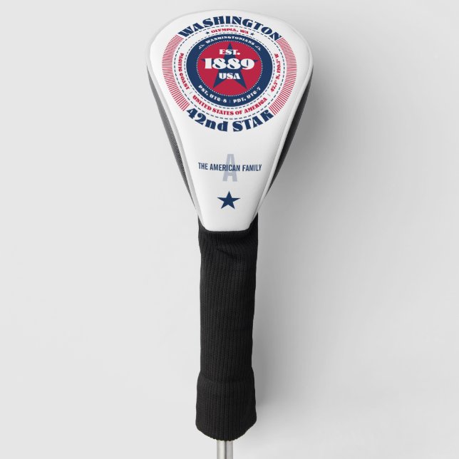 Washington State Circle Custom Golf Kopfabdeckung Headcover (Vorderseite)