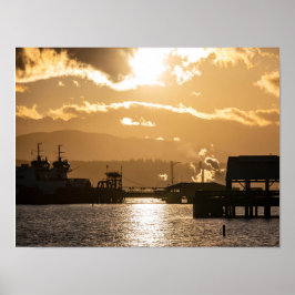 Washington State Ferries bei Sonnenuntergang Fotog Poster