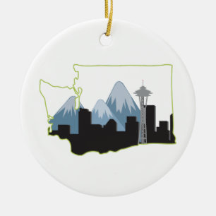 Washington State Keramik Ornament