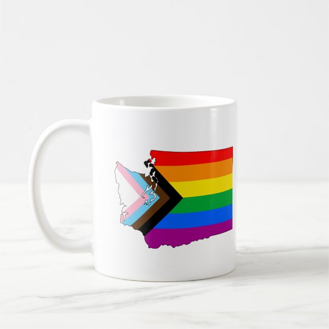 Washington State Pride LGBTQ Progress Pride Kaffeetasse (Links)