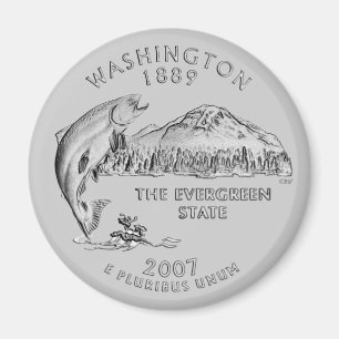 Washington State Quarter mit Ihrer Farbe Magnet