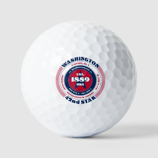 Washington Statehood Patriotic Gift Golf Balls Golfball (Vorderseite)