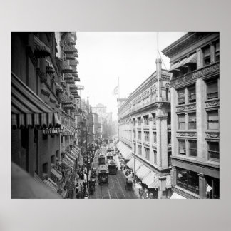 Washington Street, Boston, Massachusetts: 1906 Poster
