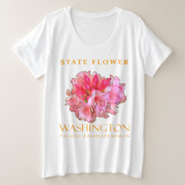 Washington Territoriale Blume Pazifik-Rhododenter Große Größe T-Shirt