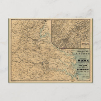 Washington to Richmond Zivil War Map (1864) Postkarte
