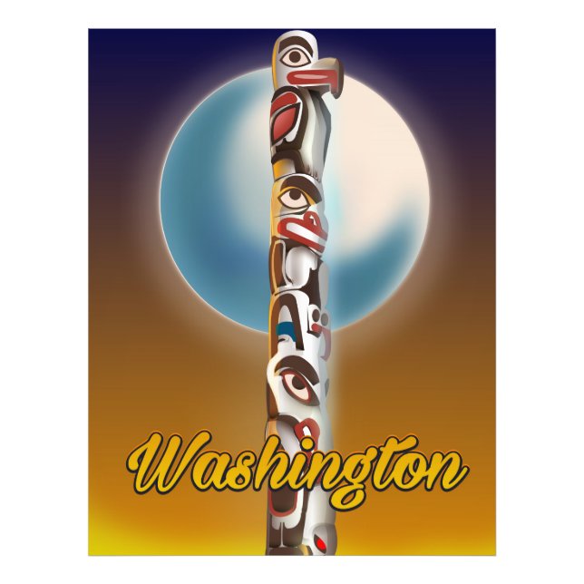 Washington Totem Pole Fotodruck (Vorne)