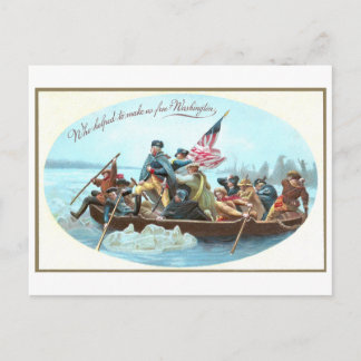 Washington überquert das Delaware Postkarte