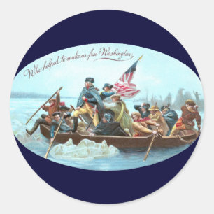Washington überquert den Delaware Runder Aufkleber
