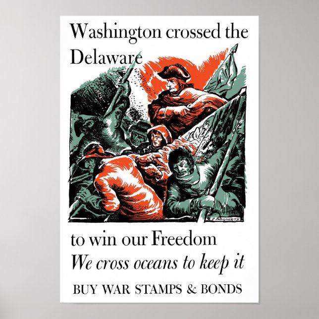 Washington überquerte das Delaware — WW2 Poster (Vorne)