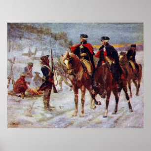 Washington und Lafayette im Valley Forge ~ Poster