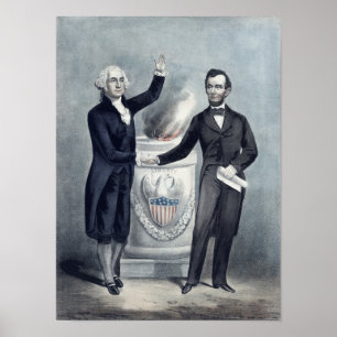 Washington und Lincoln Poster